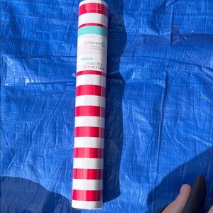 Celebrate It Red and White Striped table runner
